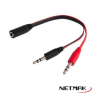 Adaptador Audio 3,5mm (h) a Mic (m) + Auricular (m) Netmak NM-C50